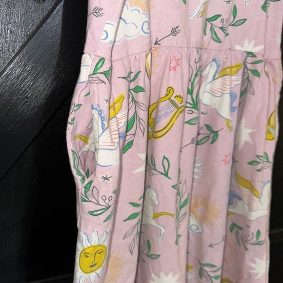 Mini Boden Girls Adorable Puff Sleeve Dress Winsome Pink Greek Toile Sz 5-6Y - Picture 7 of 12